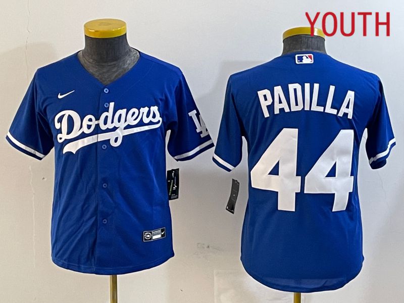 Youth Los Angeles Dodgers #44 Padilla Blue Game 2024 Nike MLB Jersey style 12161->youth mlb jersey->Youth Jersey